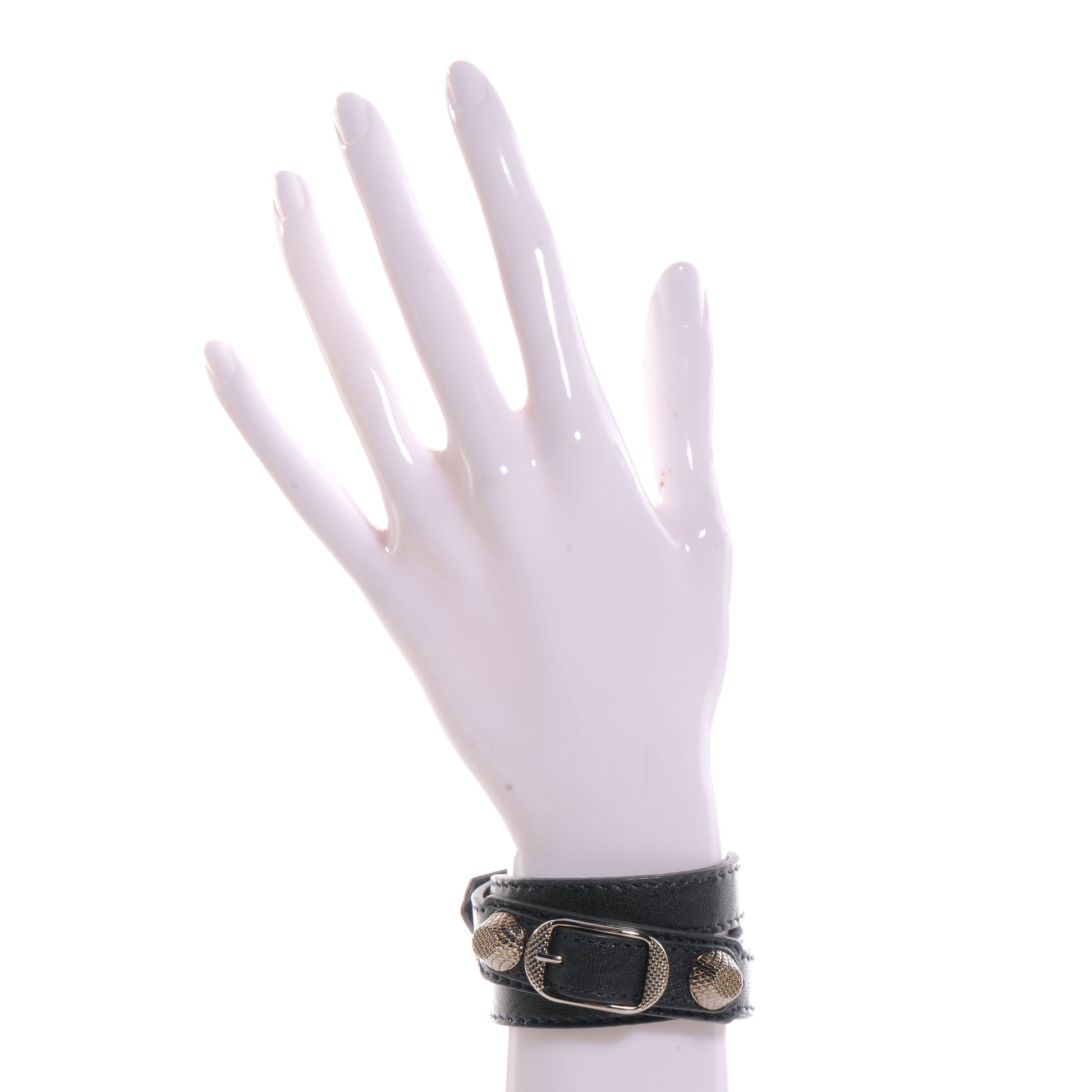 Balenciaga Agneau Giant 12 Silver Hardware Triple Tour Bracelet Small Anthracite 2 of 8