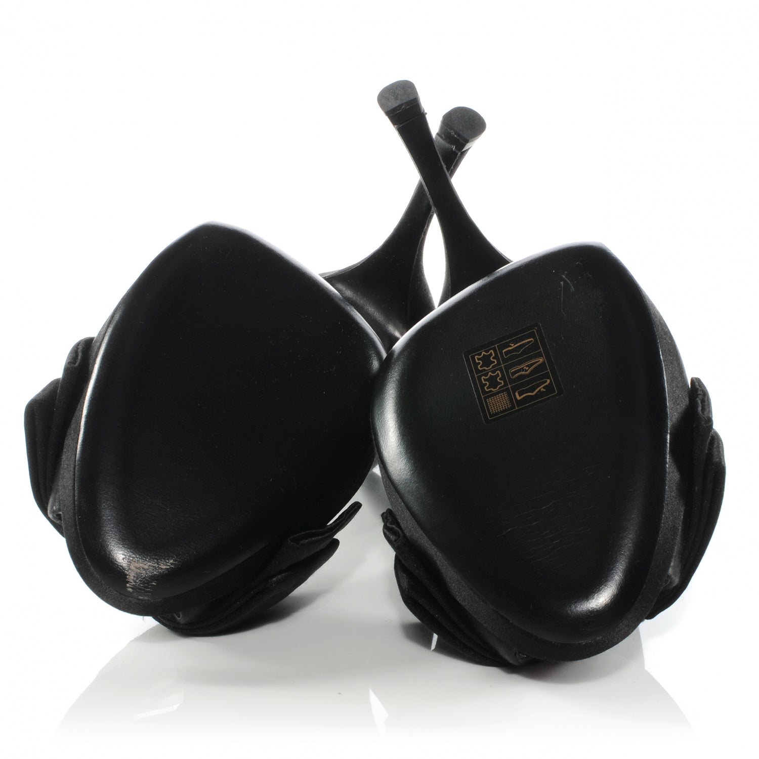 Louis Vuitton Satin Peep Toe Bow Pumps Heels 38.5 Black 4 of 6
