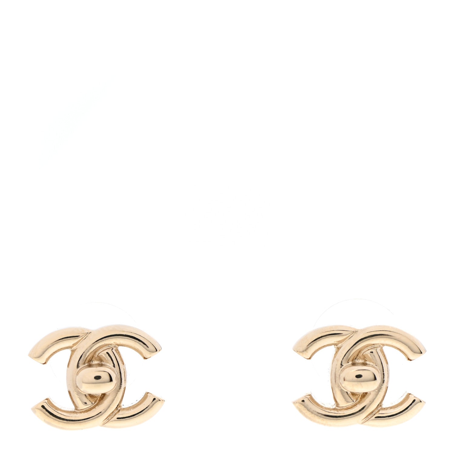 Chanel Metal CC Turnlock Earrings Gold 1 of 5
