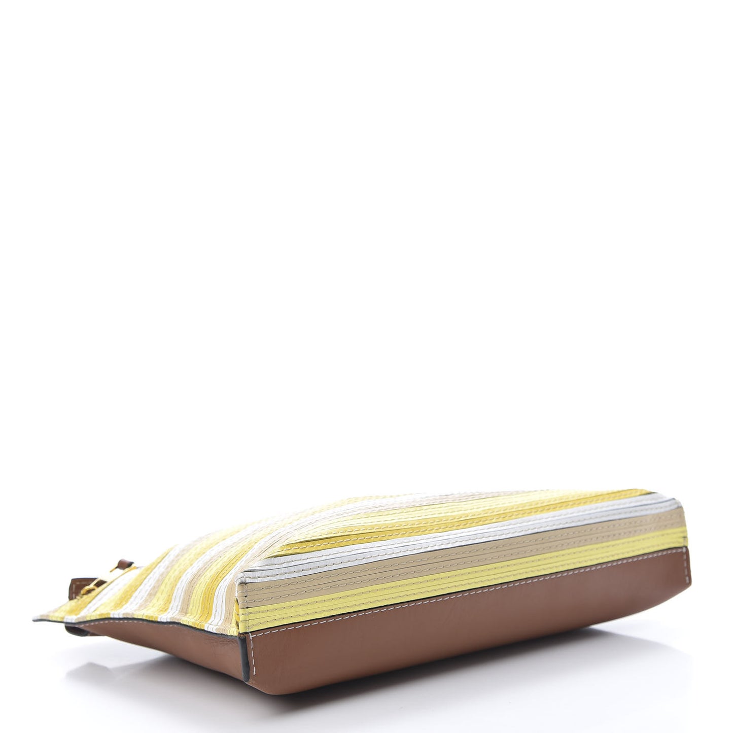 Calfskin Stitches Medium T Pouch Yellow
