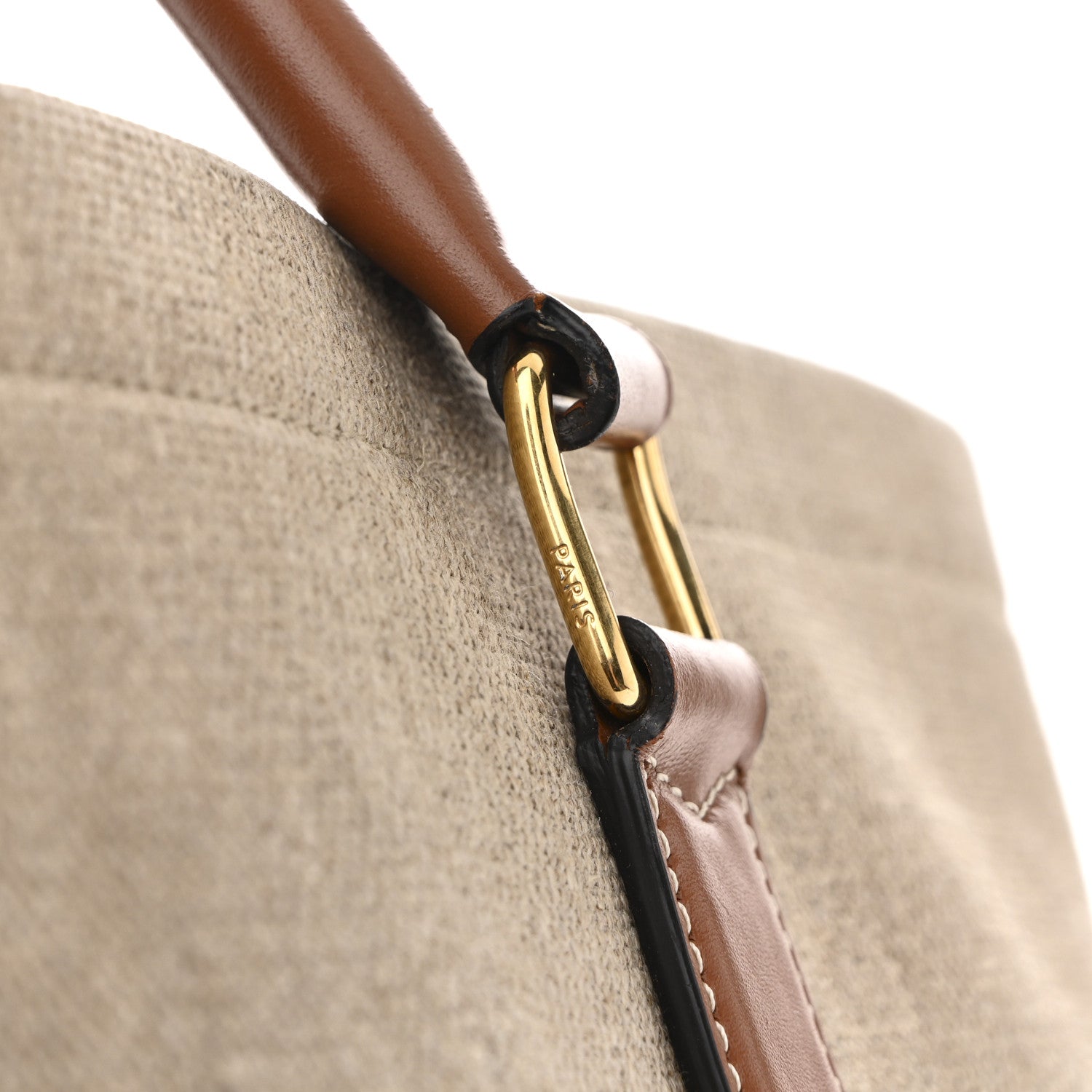 Celine Canvas Calfskin Paris Horizontal Cabas Tan 1870368