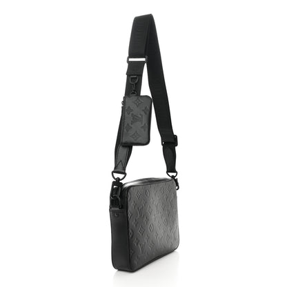 Louis Vuitton Calfskin Monogram Shadow Duo Messenger Black 2 of 11