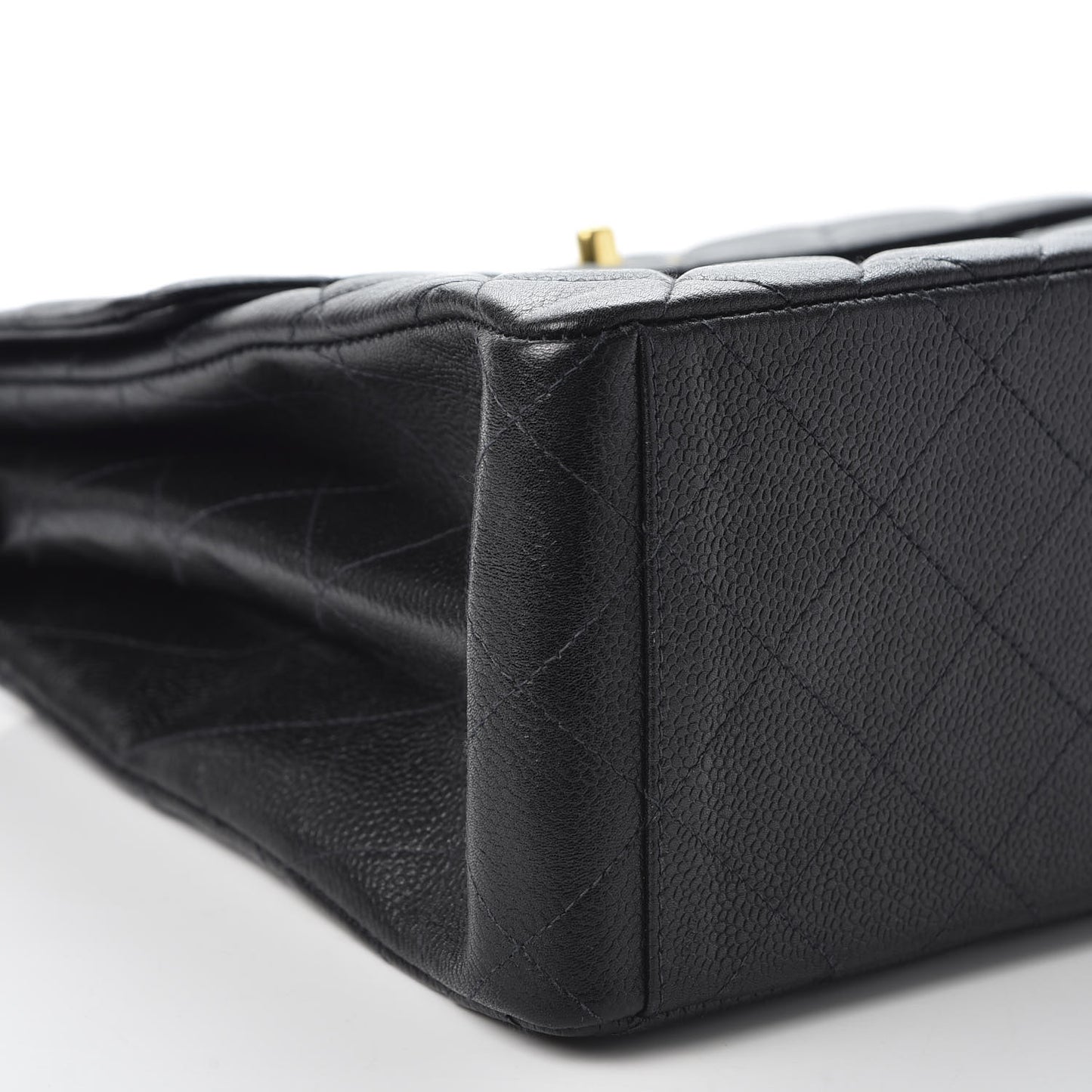 Caviar Quilted Medium Kelly Flap Black