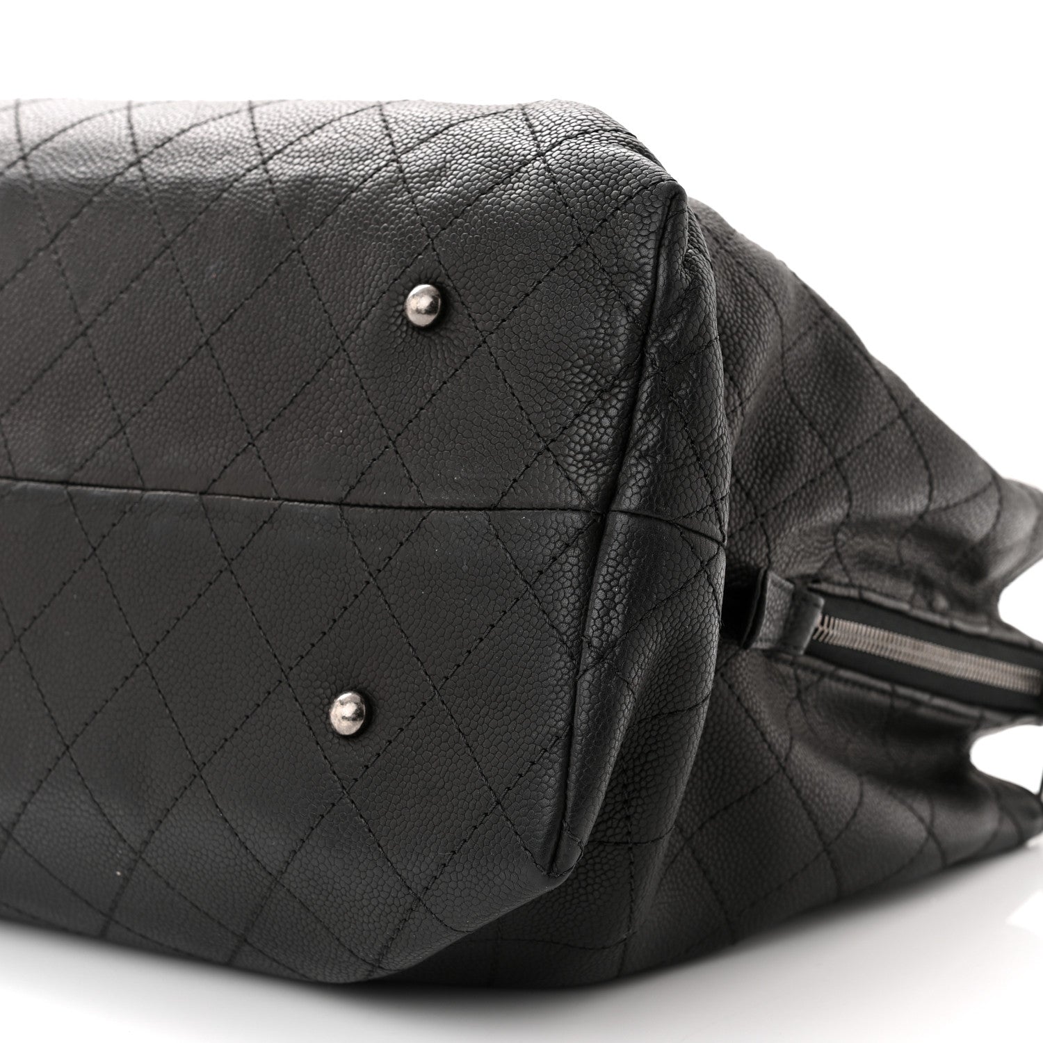 Chanel Grained Vegetal Calfskin Stitched Shopping Tote Black 10 of 10