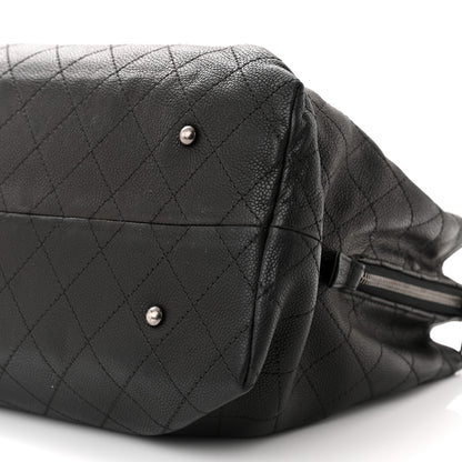 Chanel Grained Vegetal Calfskin Stitched Shopping Tote Black 10 of 10