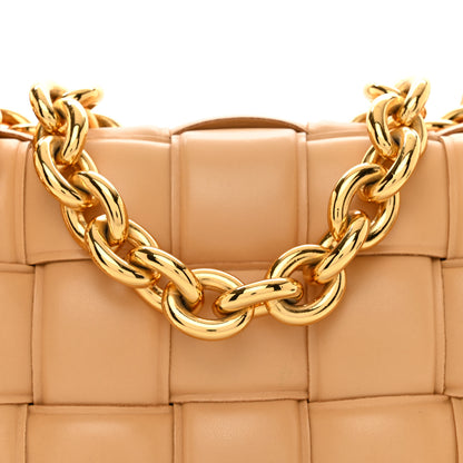 Bottega Veneta Lambskin Maxi Intreccio Padded Chain Cassette Crossbody Bag Almond 7 of 9