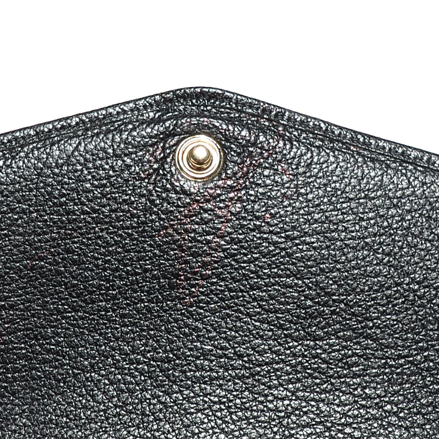 Glossy Goatskin Dome Rivet French Purse Wallet Black
