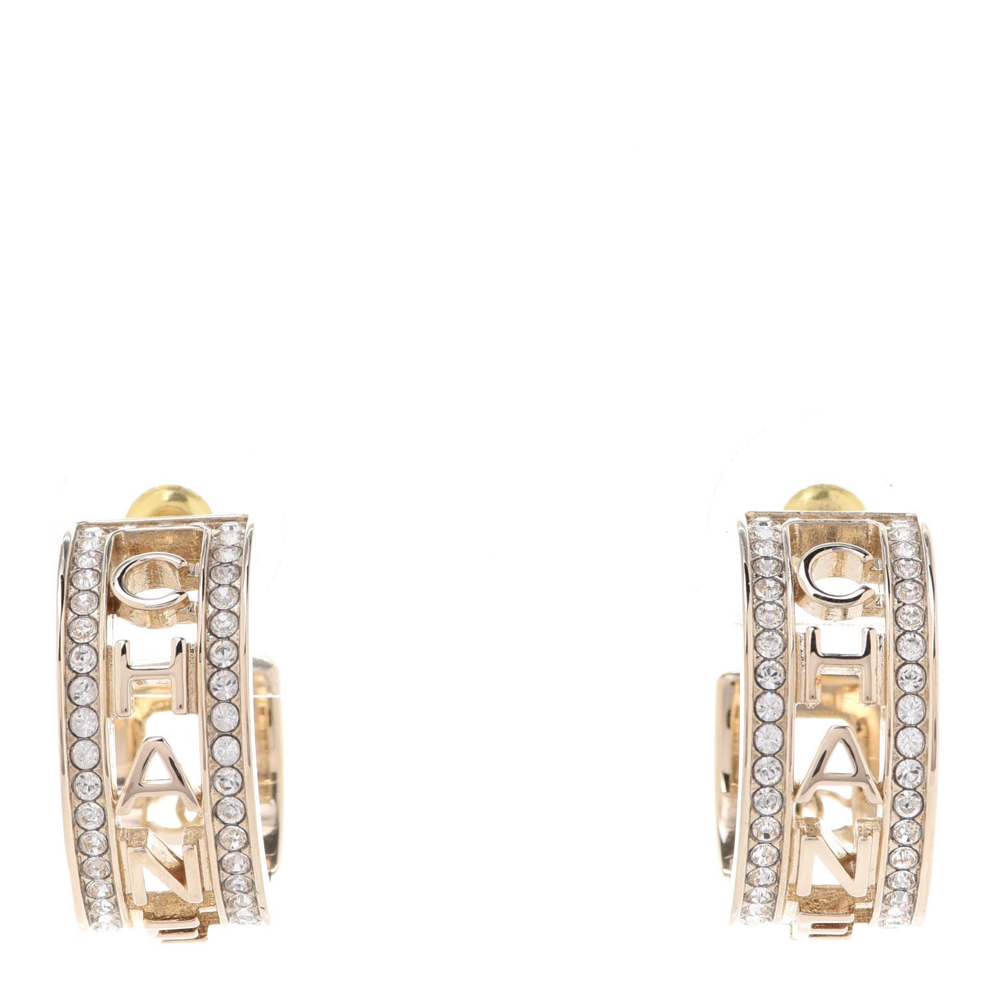 Metal Crystal Bow-tiful CC Hoop Earrings Gold