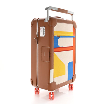 Hermes Canvas Taurillon Regate RMS Rolling Trolley Luggage Multicolor 2 of 10