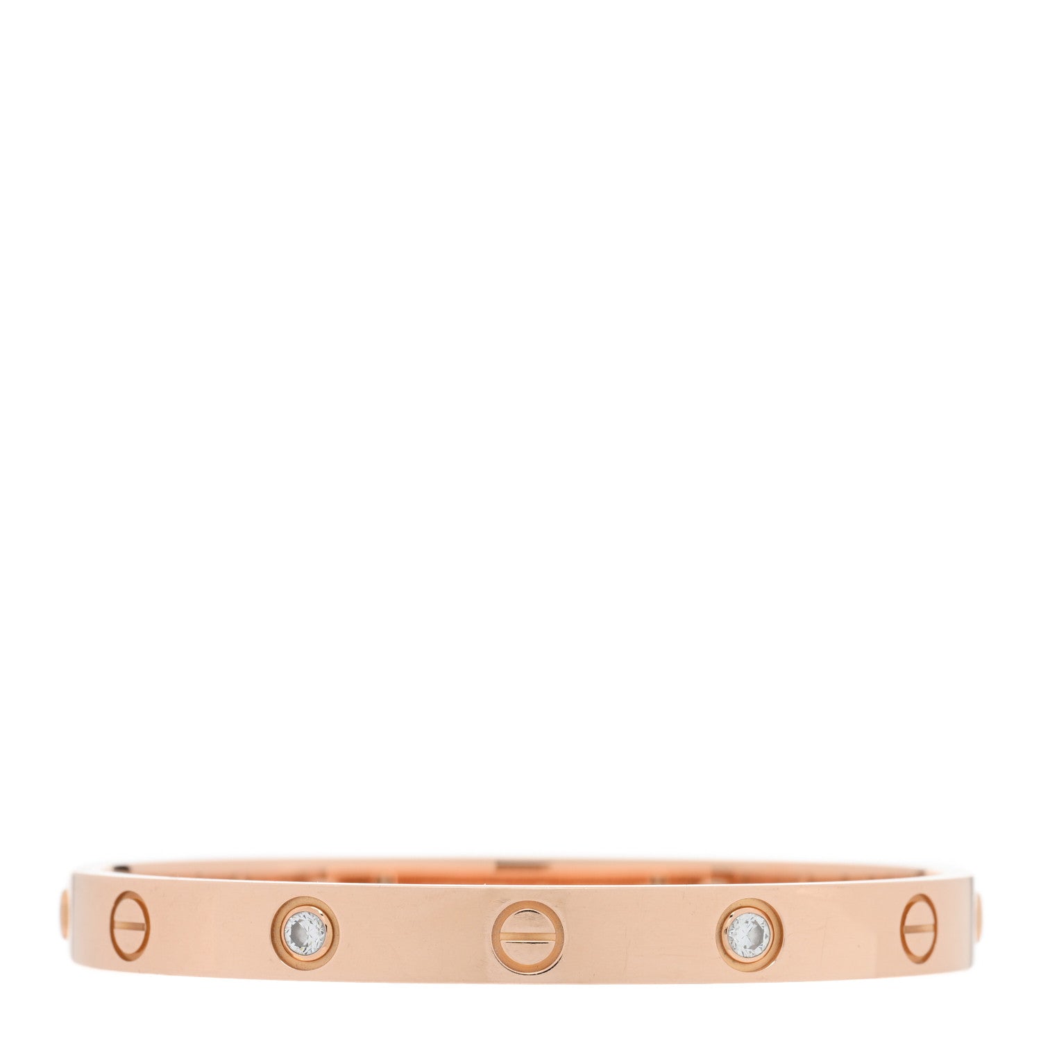 Cartier 18K Pink Gold 4 Diamond LOVE Bracelet 16 1 of 5