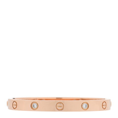 Cartier 18K Pink Gold 4 Diamond LOVE Bracelet 16 1 of 5