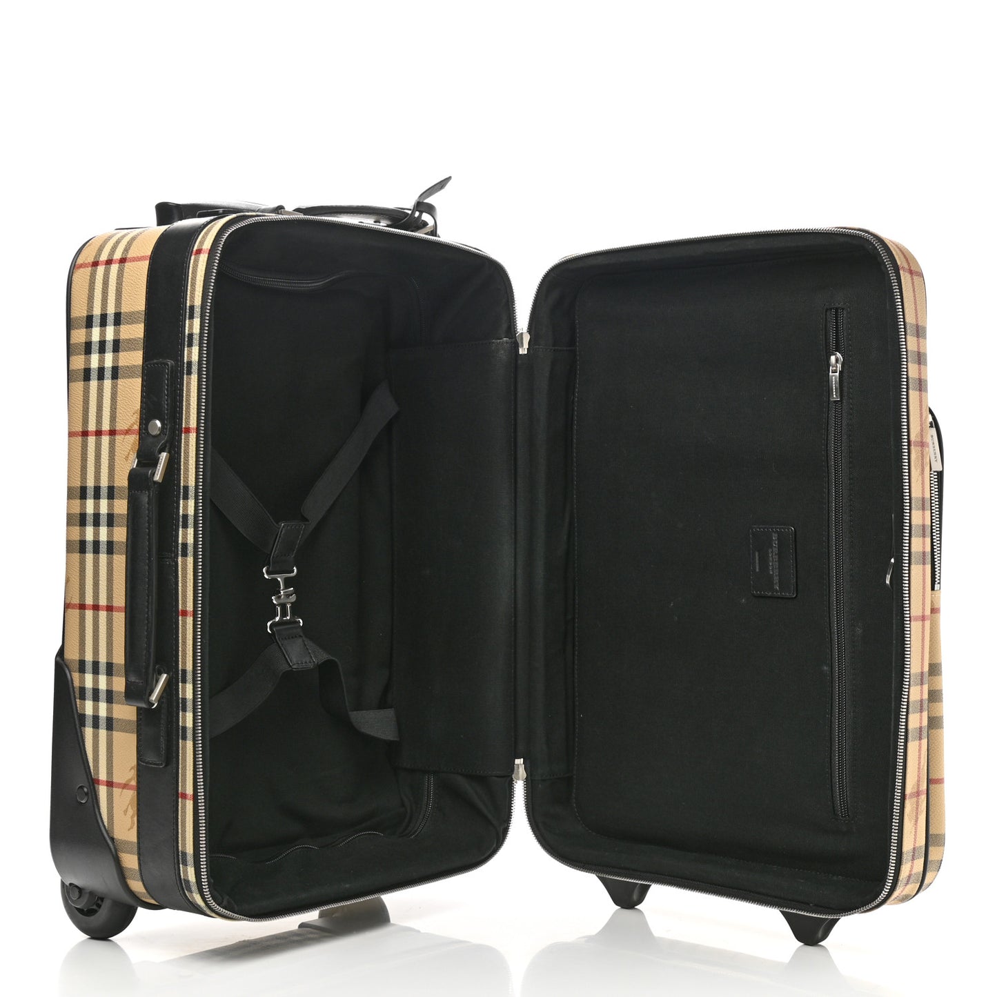 Coated Canvas Haymarket Check Carry-On Suitcase Black