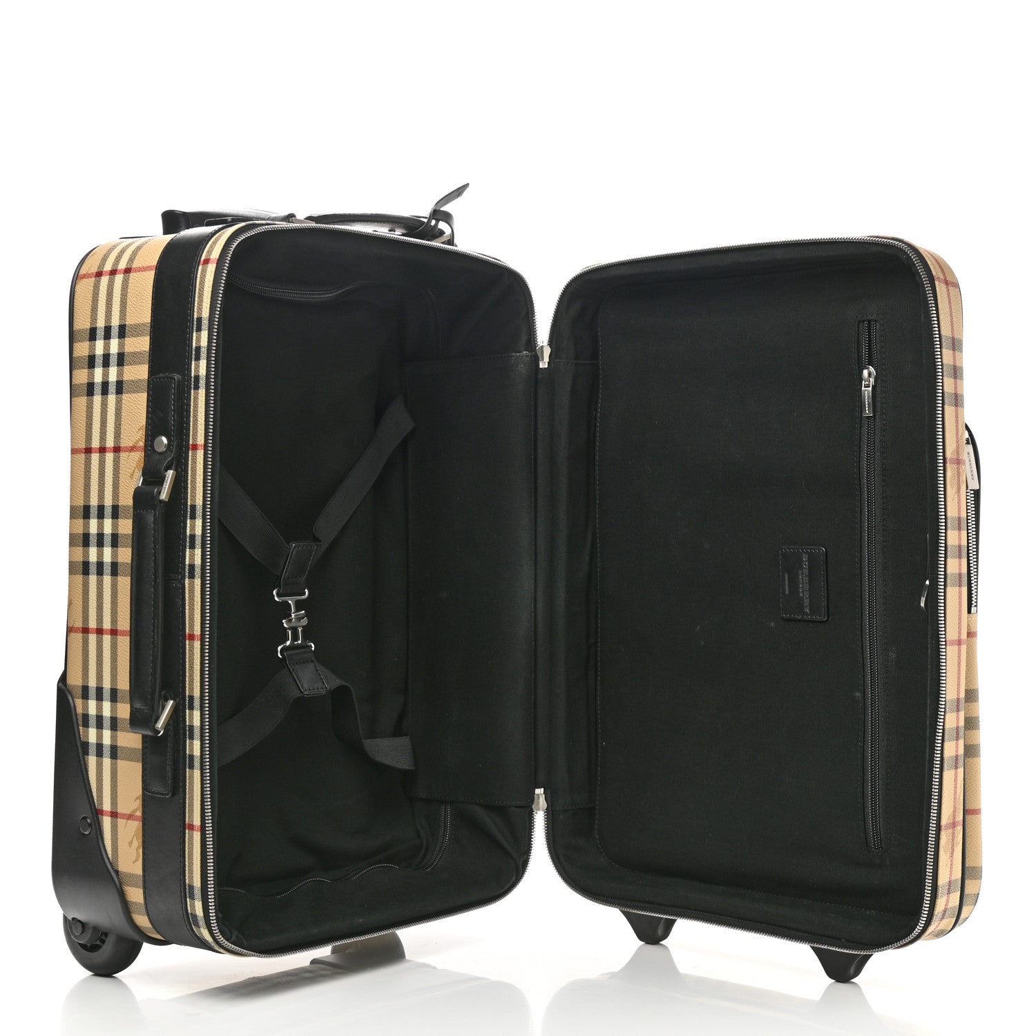 Burberry Coated Canvas Haymarket Check Carry-On Suitcase Black 4 of 9