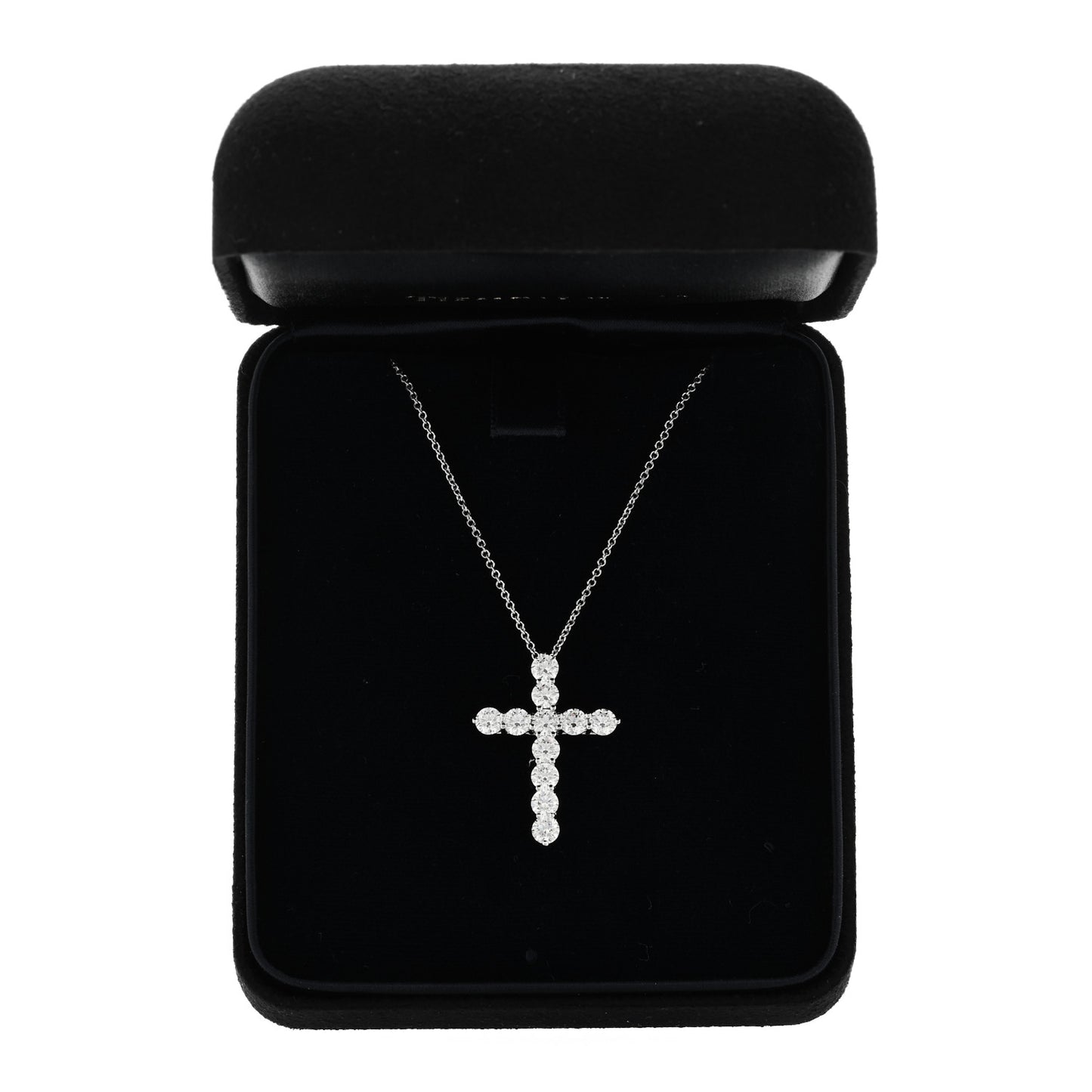 Platinum Diamond Extra Large Cross Pendant Necklace