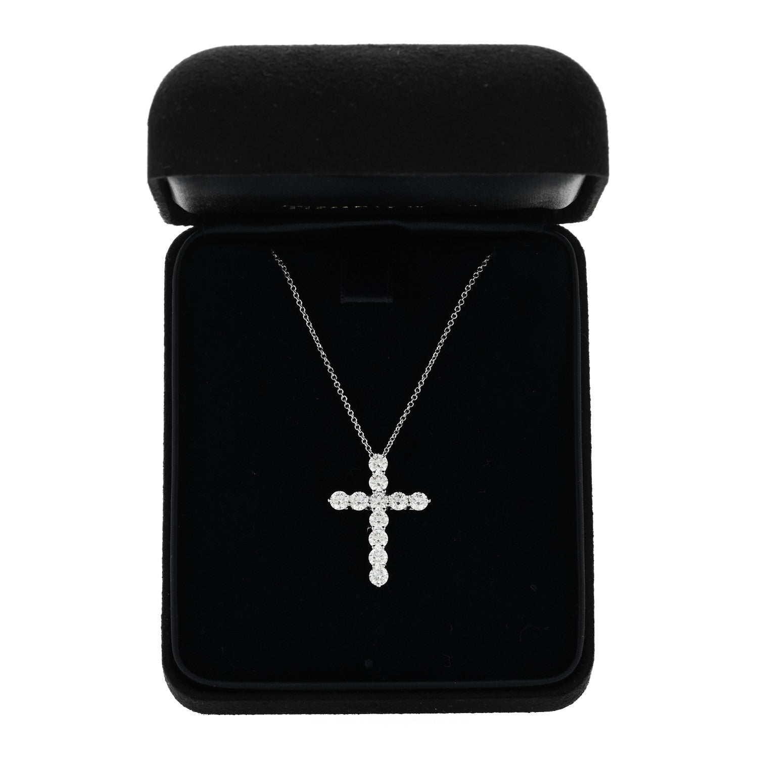 Tiffany Platinum Diamond Extra Large Cross Pendant Necklace 4 of 4