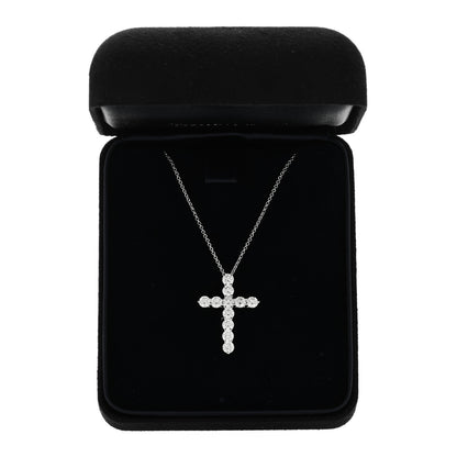 Tiffany Platinum Diamond Extra Large Cross Pendant Necklace 4 of 4