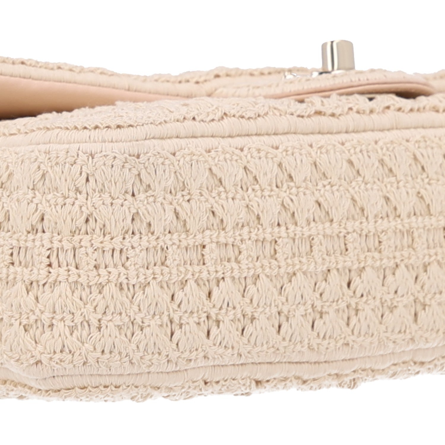 Chanel Crochet Embroidered Camelia Small Rectangular Flap Ecru 10 of 11