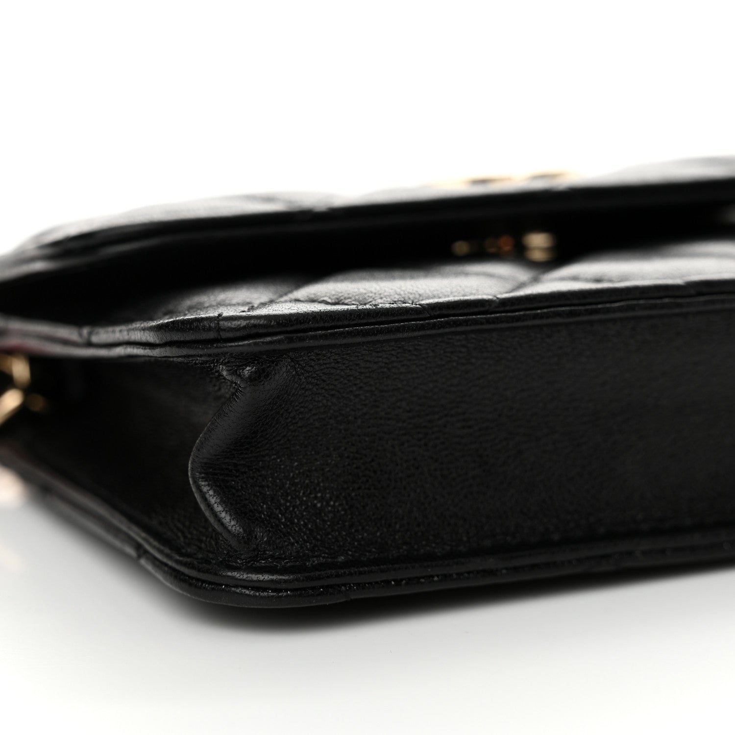 Chanel Shiny Lambskin Ribbon Quilted Flap Belt Bag Black 10 of 11