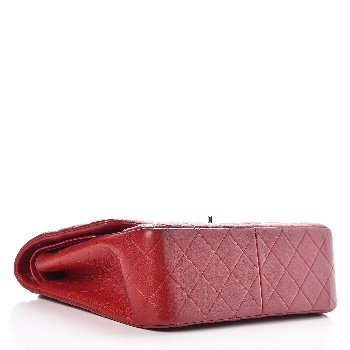 Caviar Quilted Jumbo Double Flap Red