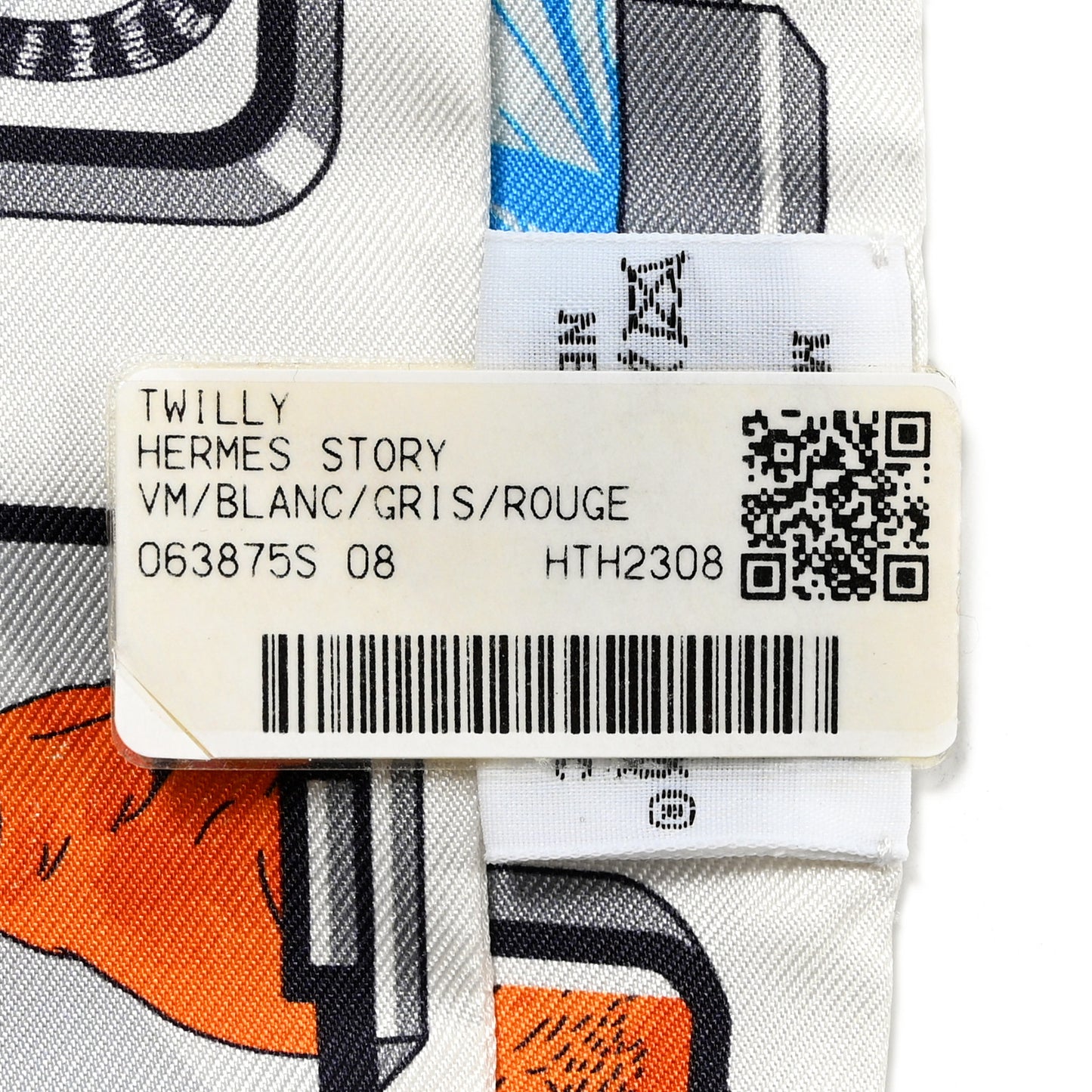 Silk Story Twilly White Gris Rouge