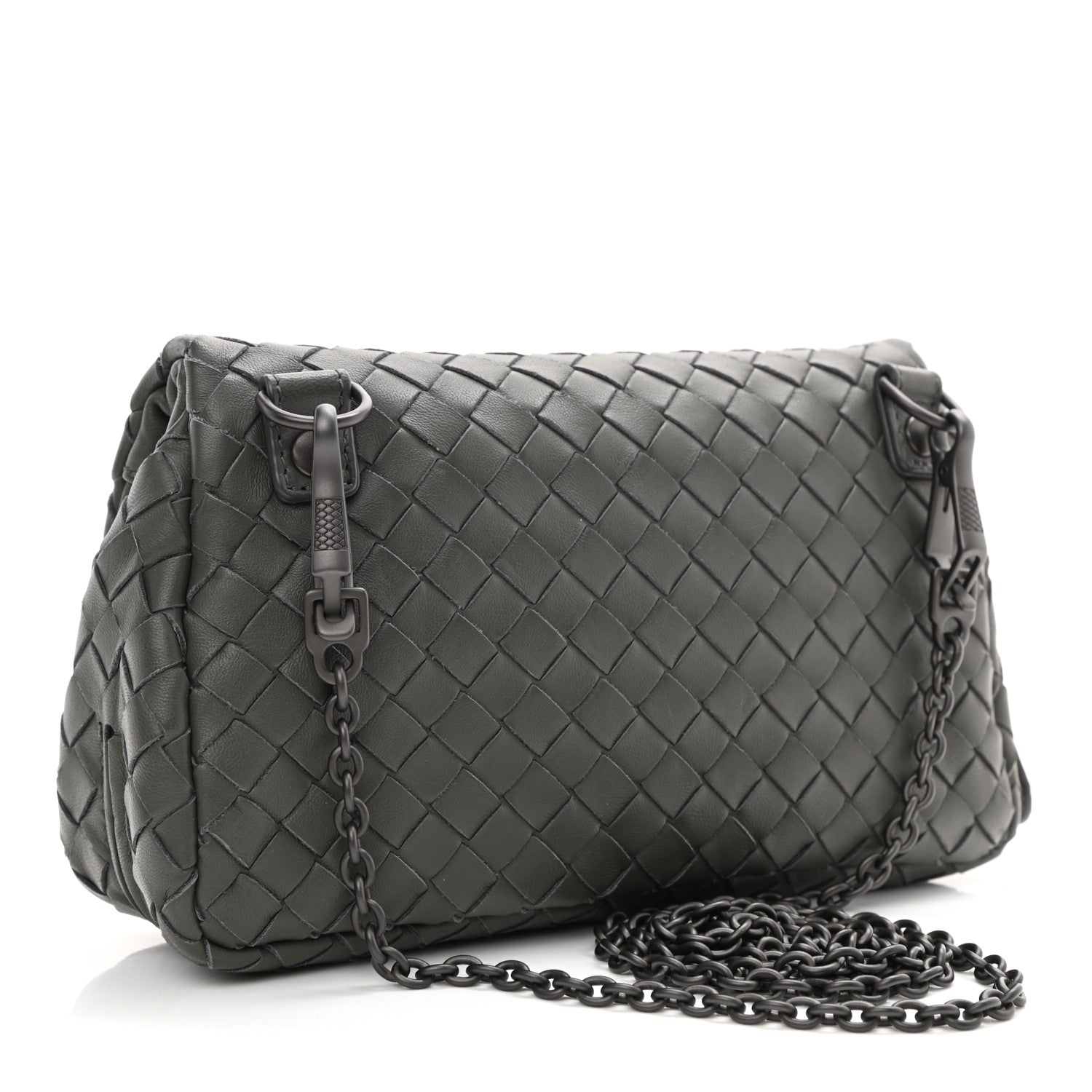 Bottega Veneta Nappa Intrecciato Mini Messenger Bag Light Grey 3 of 9