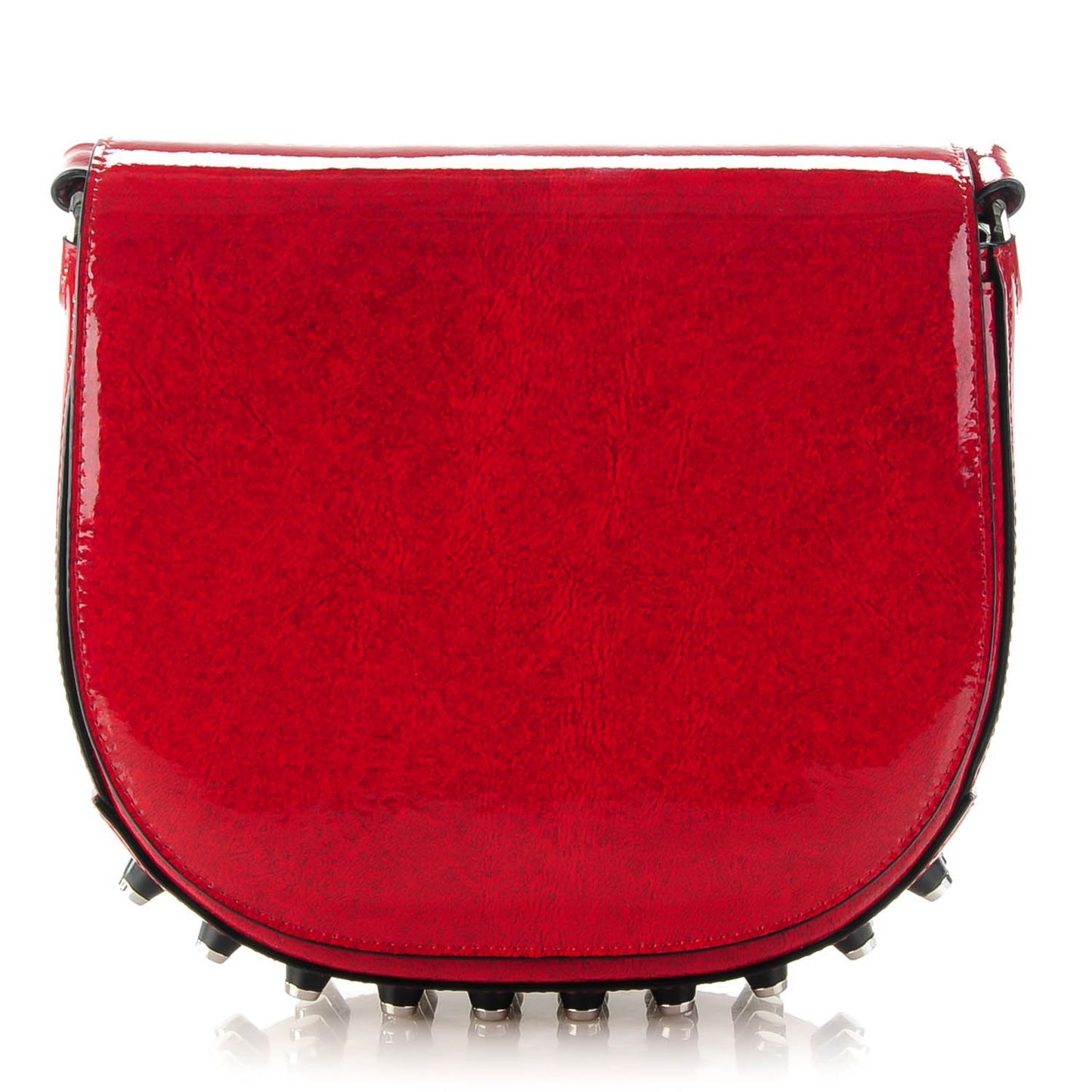 Patent Calfskin Lia Lacquer Black and Rhodium Hardware