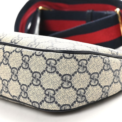 Gucci GG Supreme Monogram Textured Dollar Calfskin Web Small Ophidia GG Handbag Beige Blue 10 of 10