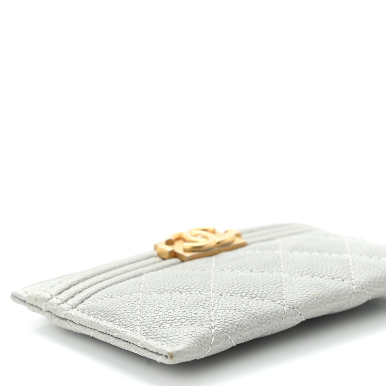 Chanel Caviar Quilted Boy Card Holder Grey 9 of 11
