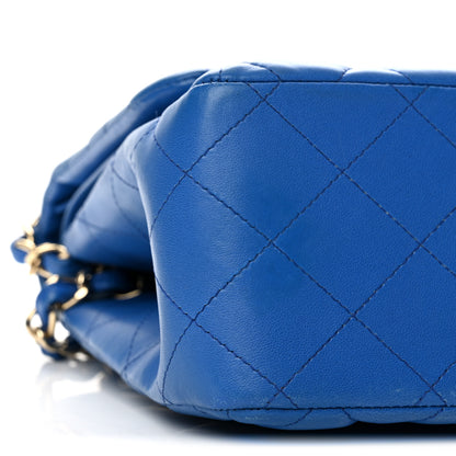 Chanel Lambskin Quilted Jumbo Double Flap Blue 9 of 14
