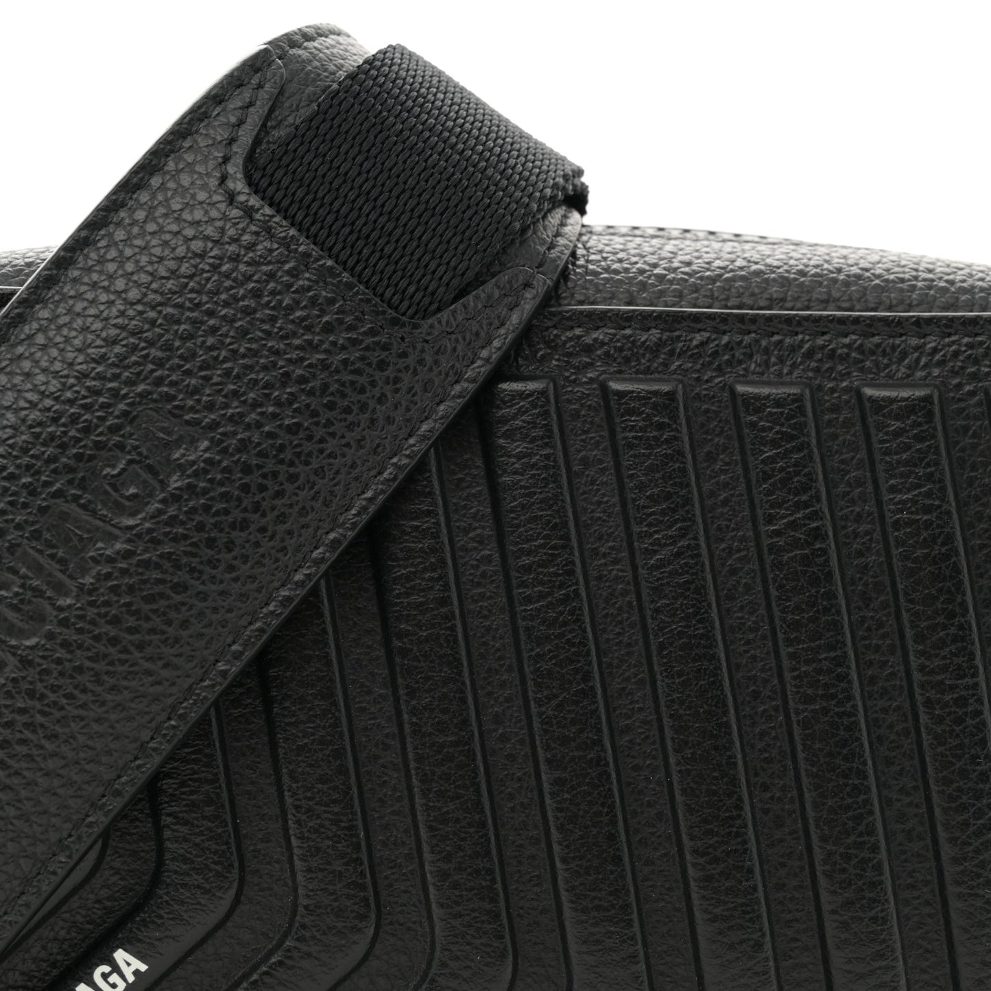 Grained Calfskin Embossed Car Camera Bag Black