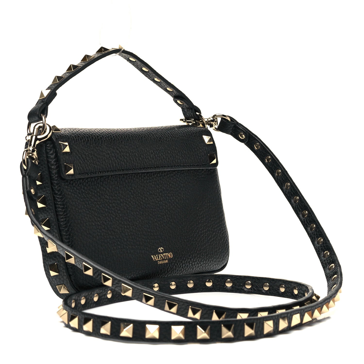 Valentino Garavani Grainy Calfskin Rockstud Crossbody Pouch Black 2 of 7
