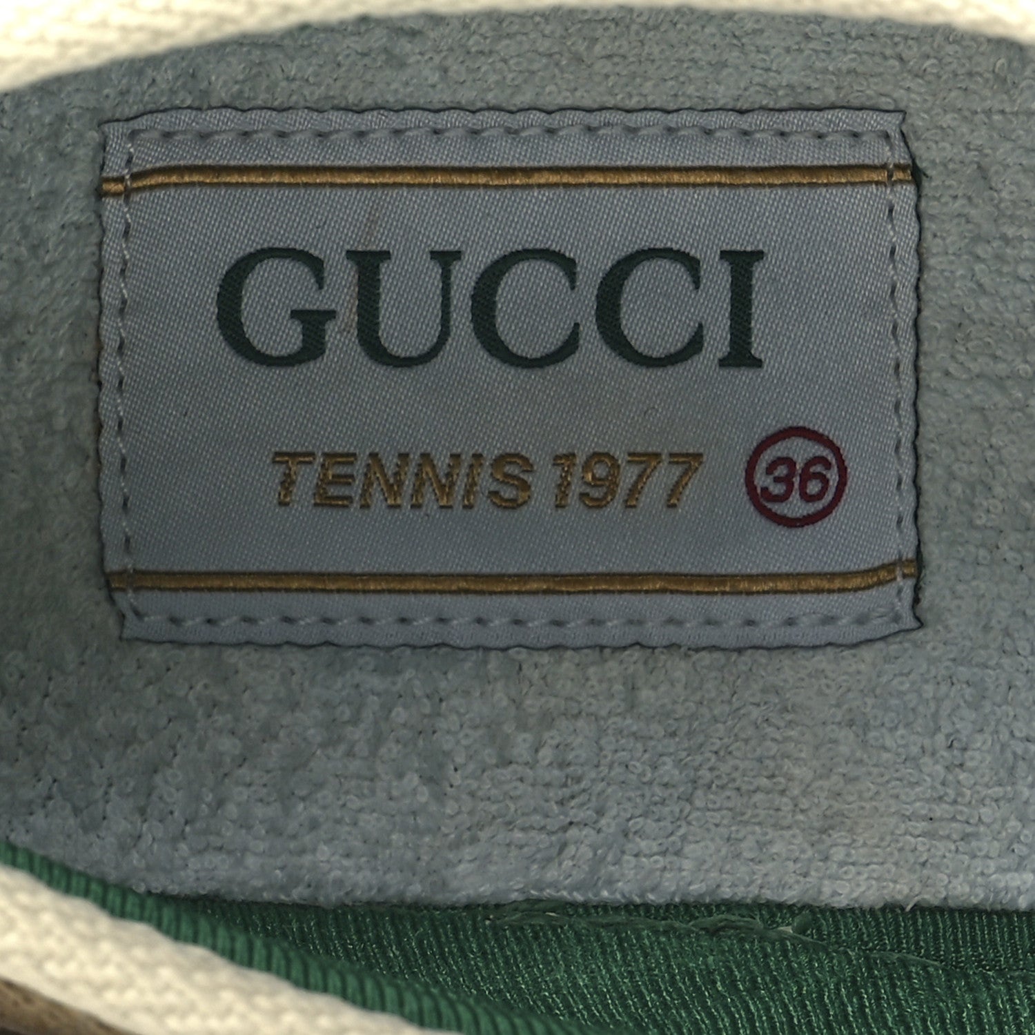 Gucci Monogram Jumbo GG Web Womens 1977 Tennis Velcro Strap Sneakers 36 Camel Ebony Mystic White 7 of 8