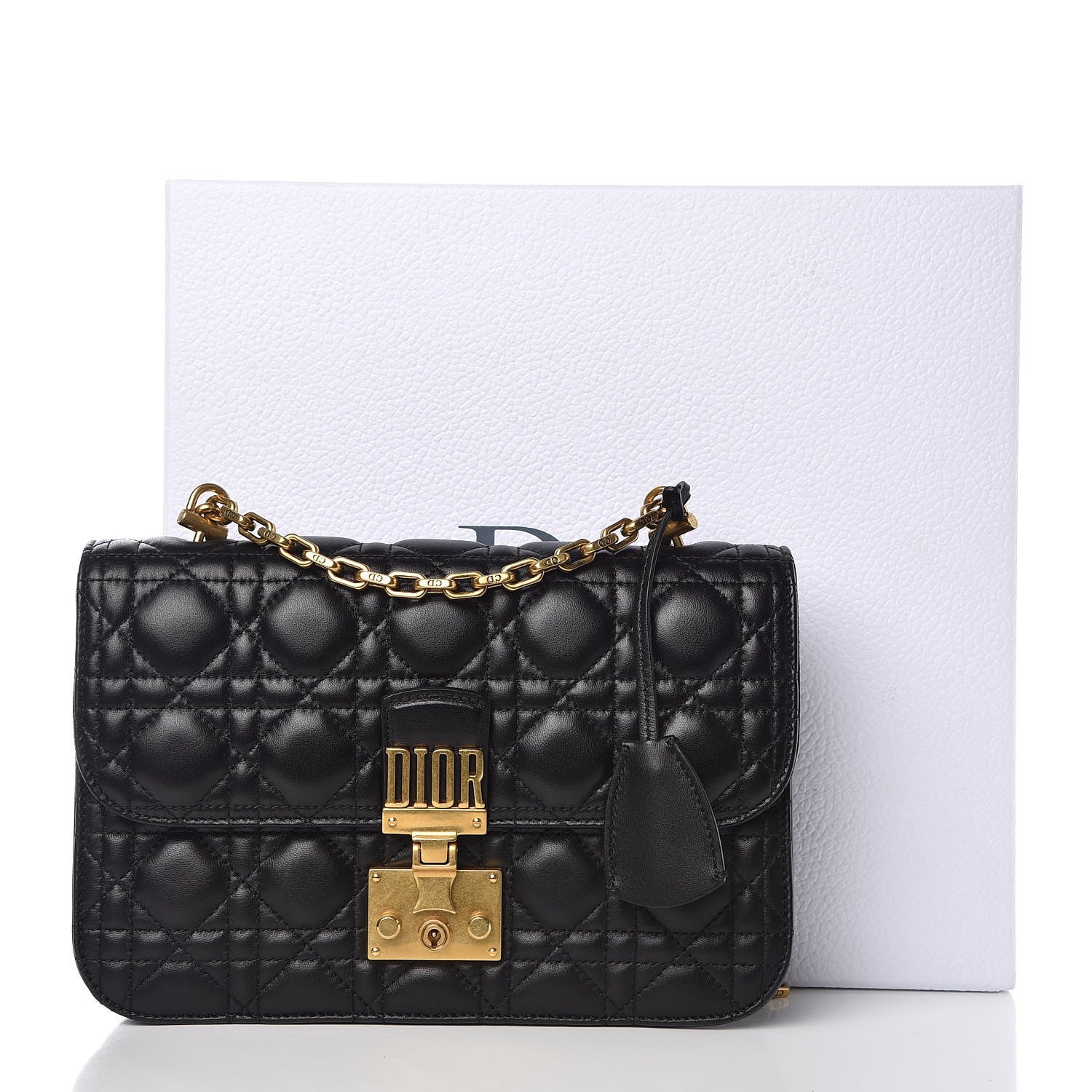 Christian Dior Lambskin Cannage Large Dioraddict Flap Bag Black 8 of 8