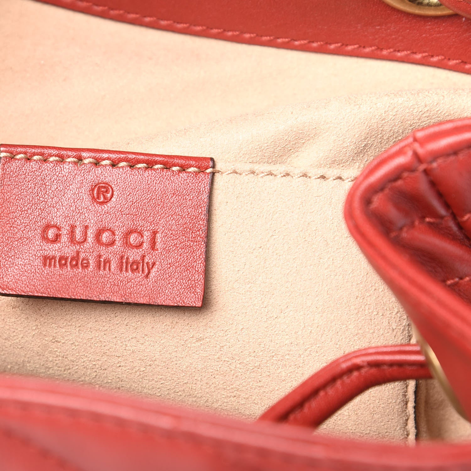 Gucci Calfskin Matelasse GG Marmont Flap Backpack Hibiscus Red 5 of 9