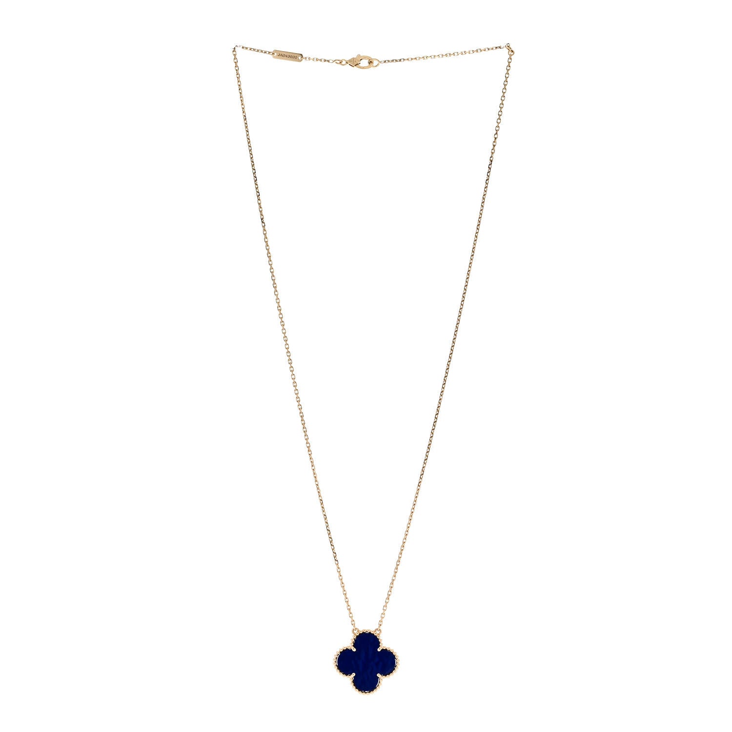 Van Cleef & Arpels 18K Yellow Gold Blue Sevres Porcelain Magic Alhambra Vendome Necklace 4 of 6