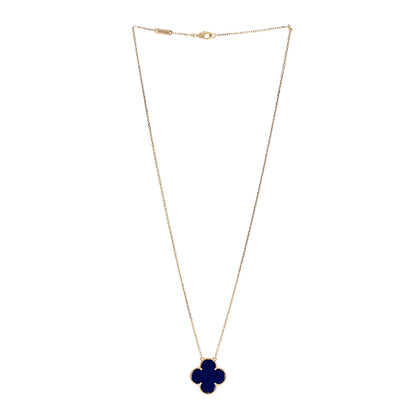 Van Cleef & Arpels 18K Yellow Gold Blue Sevres Porcelain Magic Alhambra Vendome Necklace 4 of 6