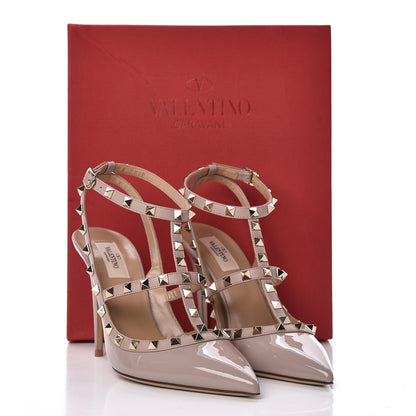 Valentino Garavani Patent Rockstud Ankle Strap Pumps 40 Poudre 9 of 9