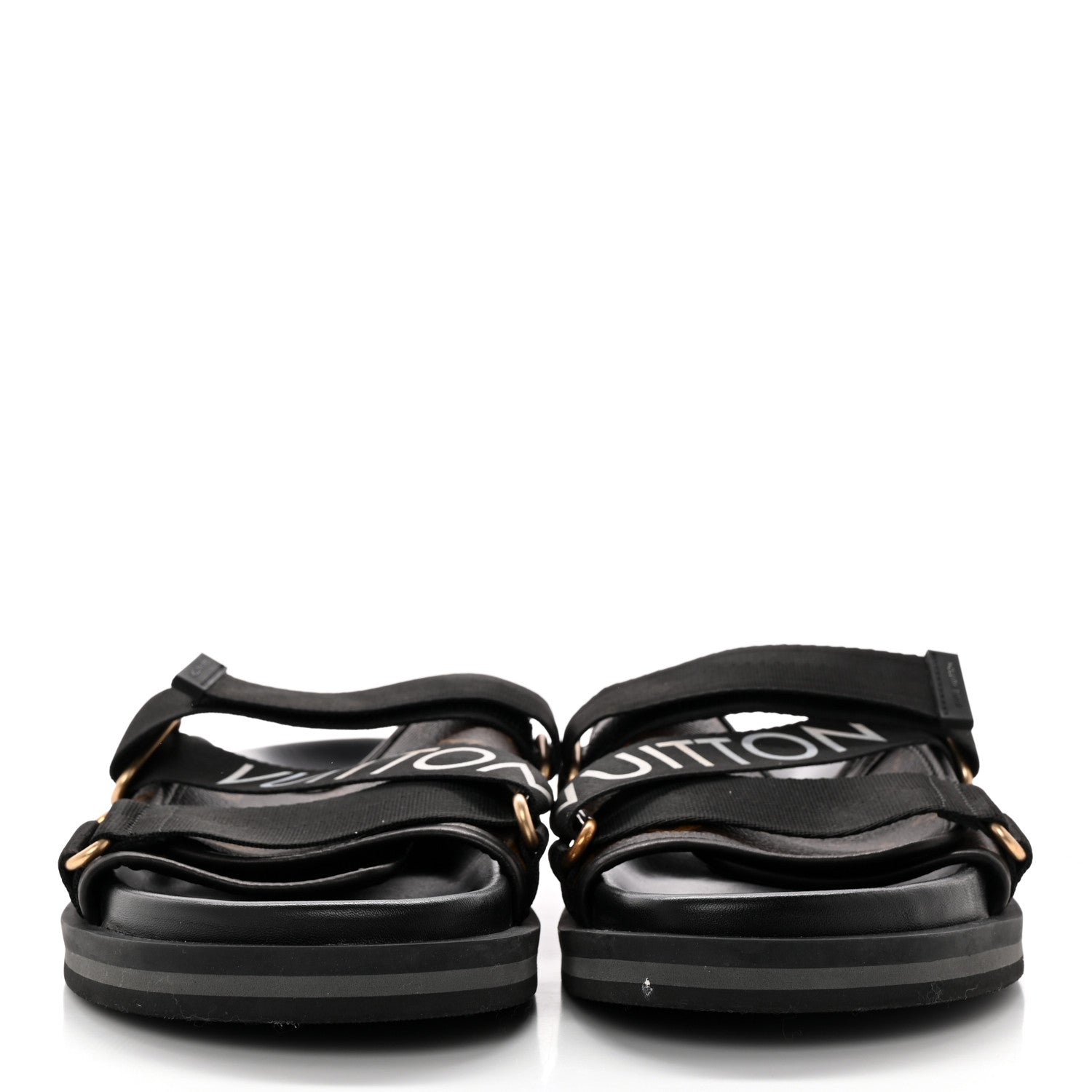 Louis Vuitton Monogram Eclipse Mens Honolulu Mules 7.5 Black 2 of 14