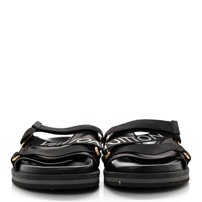 Louis Vuitton Monogram Eclipse Mens Honolulu Mules 7.5 Black 2 of 14