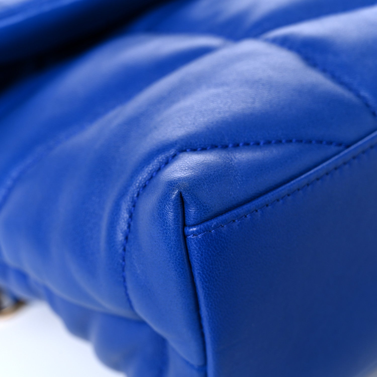 Saint Laurent Lambskin Quilted Small Loulou Puffer Monogram Chain Satchel Majorele Blue 8 of 15
