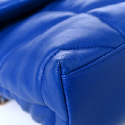 Saint Laurent Lambskin Quilted Small Loulou Puffer Monogram Chain Satchel Majorele Blue 8 of 15