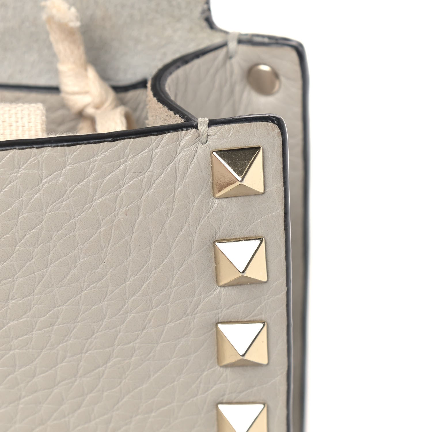 Valentino Garavani Pebbled Calfskin Small Rockstud Overlay Flap Shoulder Bag Opal Grey 11 of 11