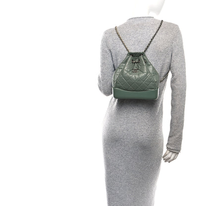 Chanel Aged Calfskin Quilted Small Gabrielle Backpack Green 2 of 10