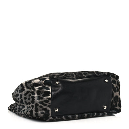 Saint Laurent Calf Hair Stingray Leopard Print Large Roady Hobo Black 3 of 10