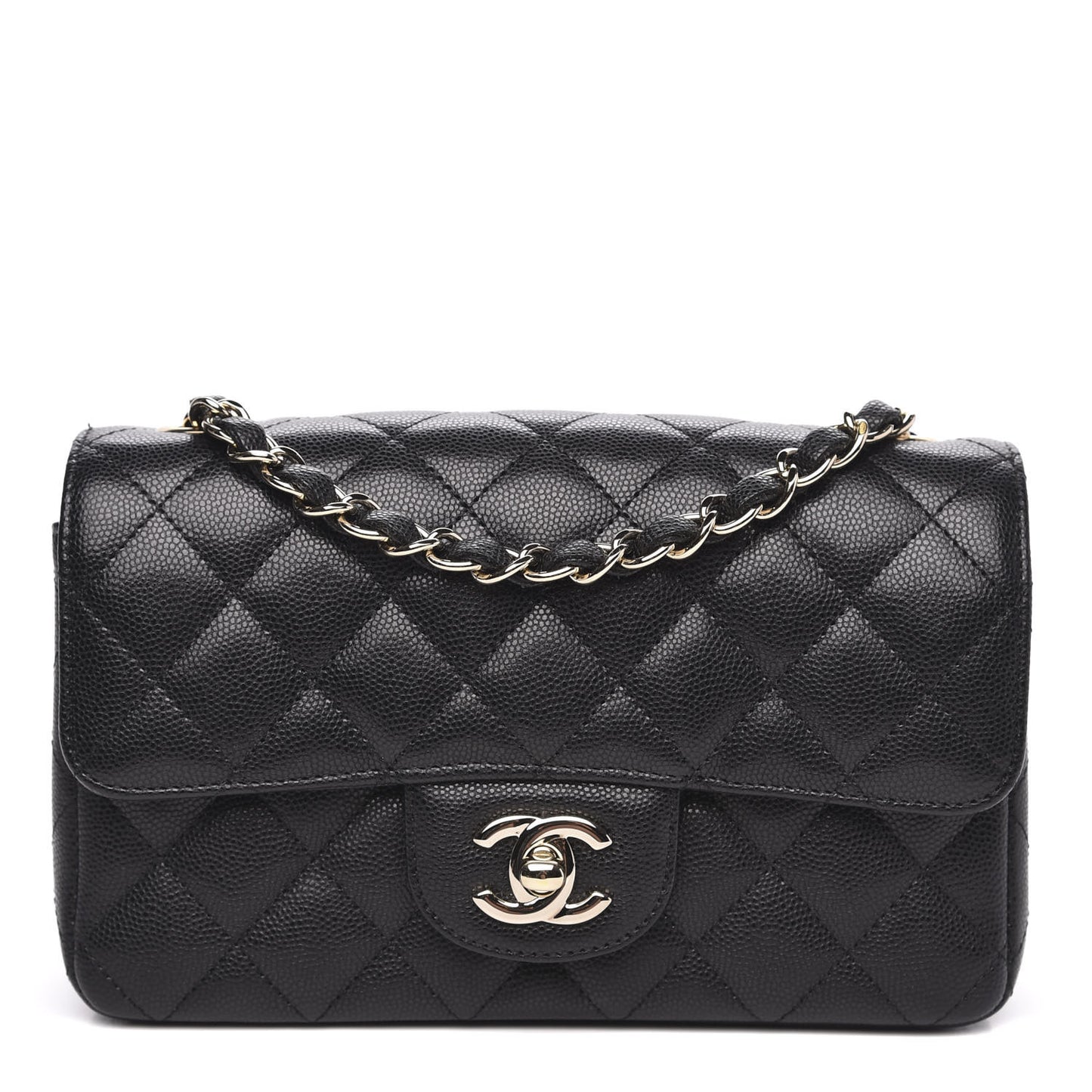 Caviar Quilted Mini Rectangular Flap Black
