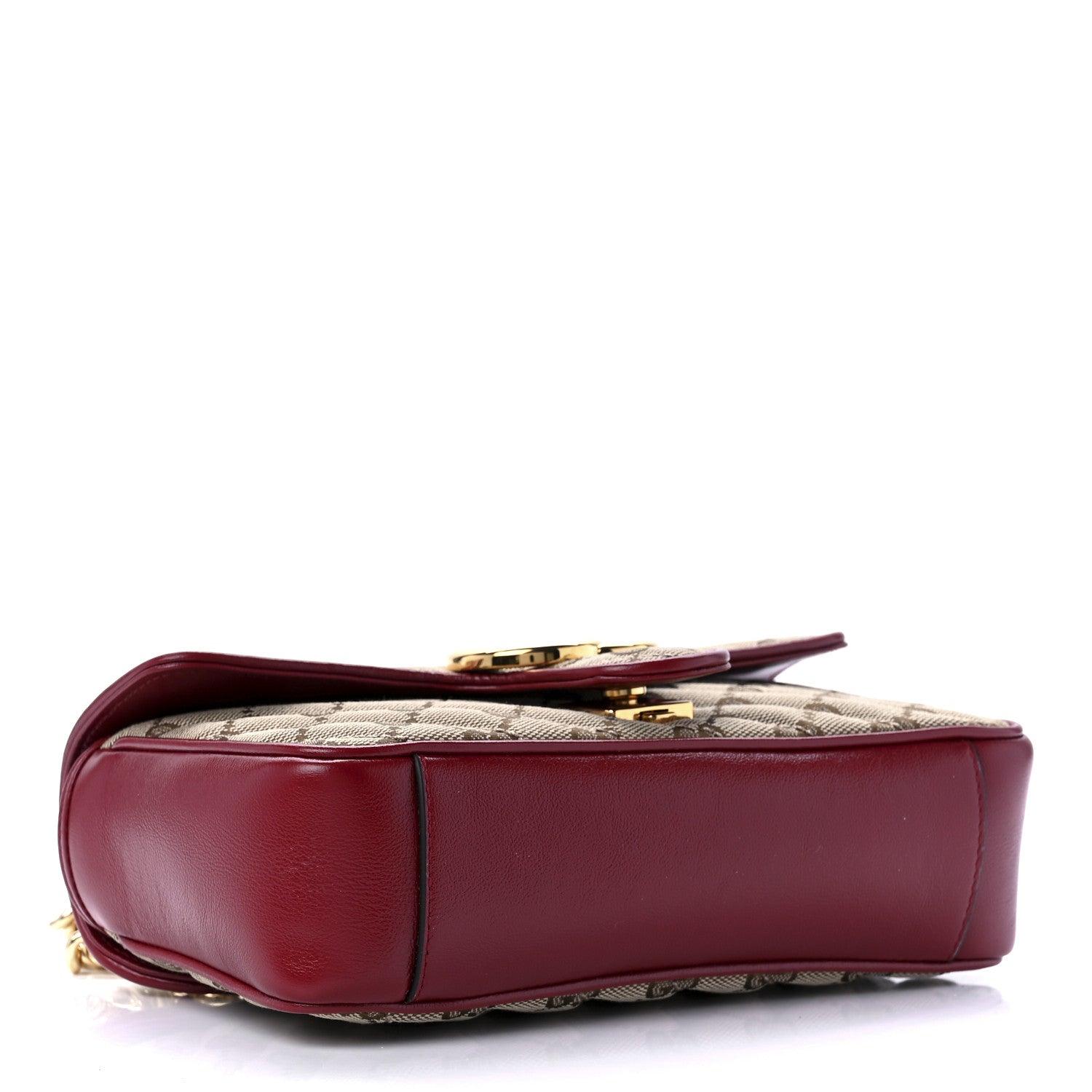 Gucci Monogram Azalea Calfskin Matelasse Diagonal Mini GG Marmont Shoulder Bag Beige Ebony New Cherry Red 3 of 9