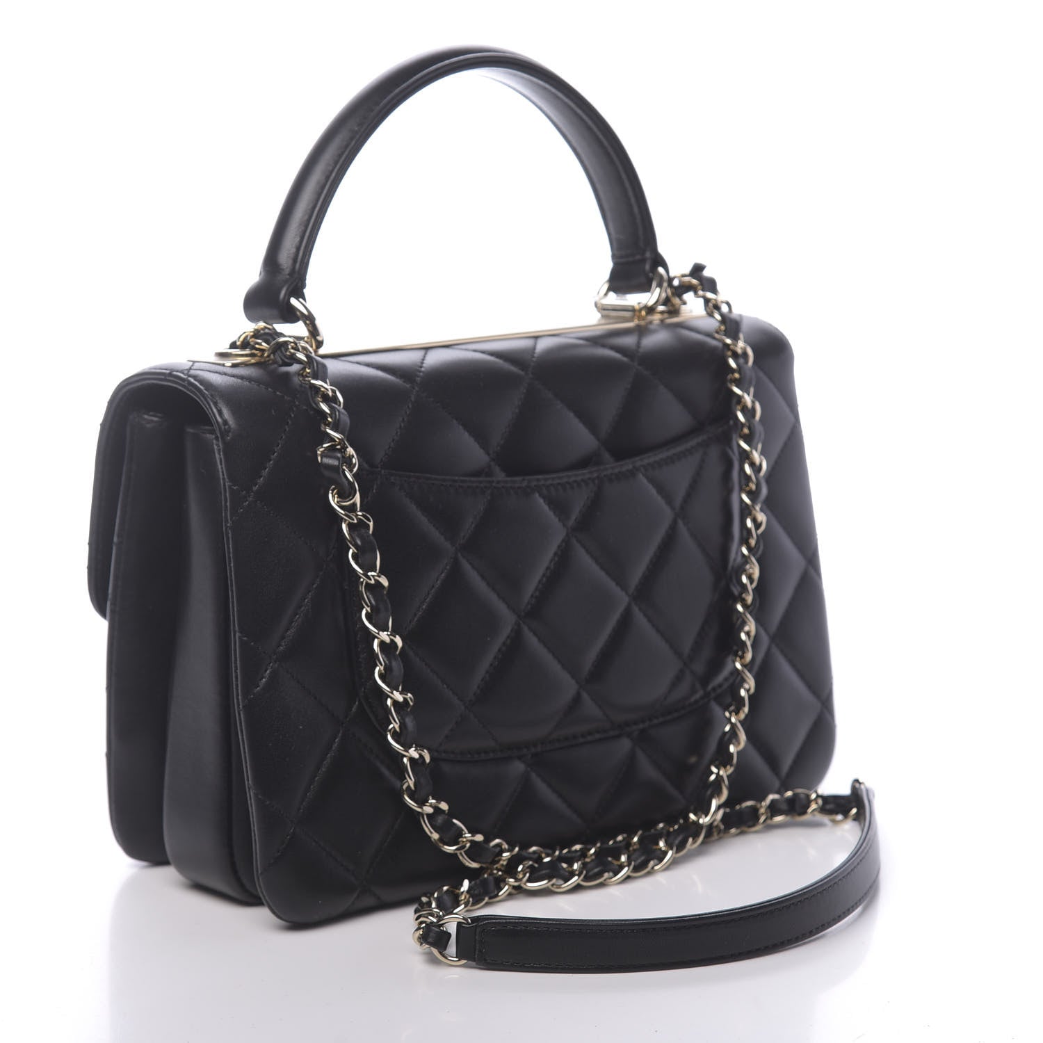 Chanel Lambskin Quilted Small Trendy CC Dual Handle Flap Bag Black 3 of 11