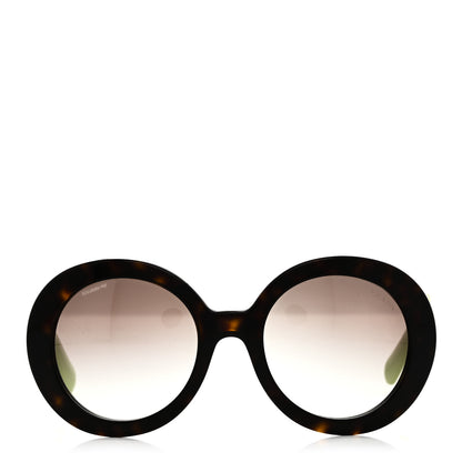 Prada Baroque SPR 27N Round Sunglasses Tortoise Green 2 of 8