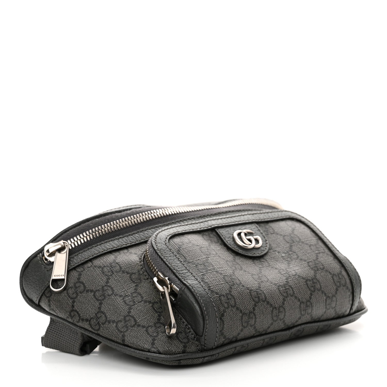 Gucci GG Supreme Monogram Textured Dollar Calfskin Ophidia Belt Bag Grey Black Graphite Grey 4 of 14