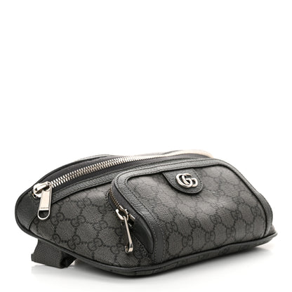 Gucci GG Supreme Monogram Textured Dollar Calfskin Ophidia Belt Bag Grey Black Graphite Grey 4 of 14